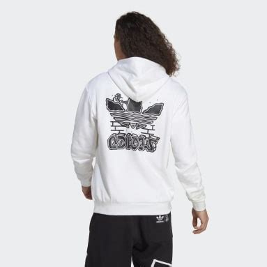 weißer adidas pulli model mann|Weiße Hoodies für Herren .